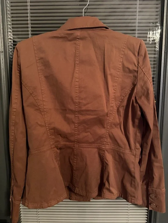 White House Black Market Rust Brown Cotton Blazer - Picture 3 of 3